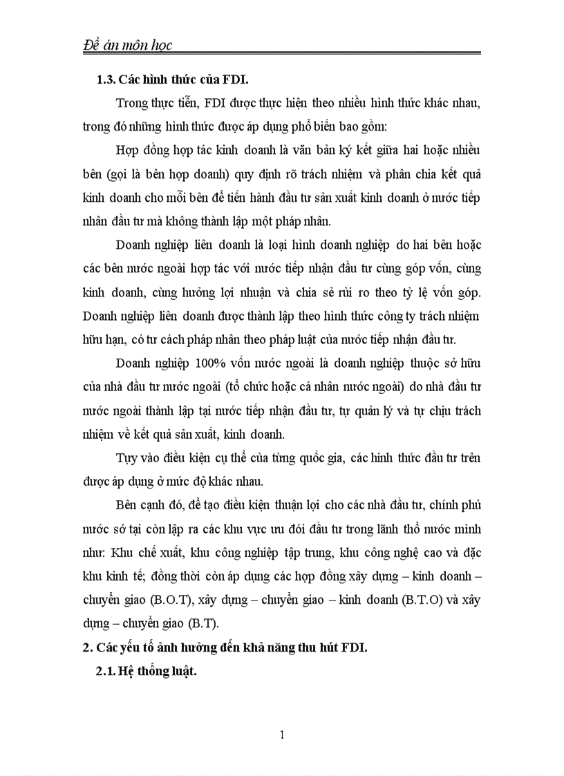 giải pháp về thu hút nguồn vốn FDI của Việt Nam trước xu thế hội nhập kinh tế thế giới