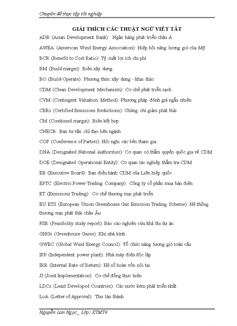 image for page ĐÁnh giá hiệu quả dự án đầu tư xây dựng công trình Phong điện 1 Bình Thuận theo cơ chế phát triển sạch 2