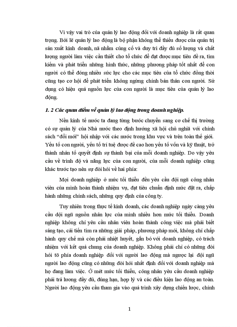 image for page Tổ chức quản lý sử dụng lao động và tiền lương trong công ty Dệt May Hà Nội