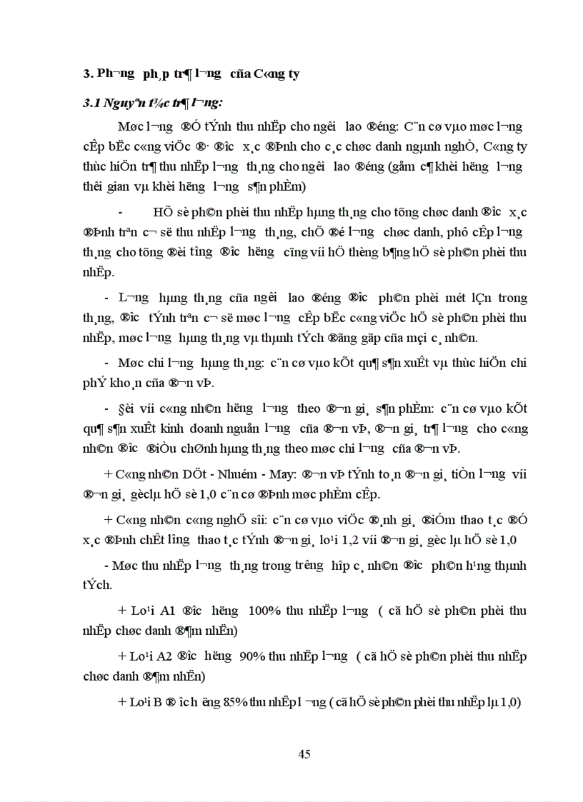 image for page Tổ chức quản lý sử dụng lao động và tiền lương trong công ty Dệt May Hà Nội