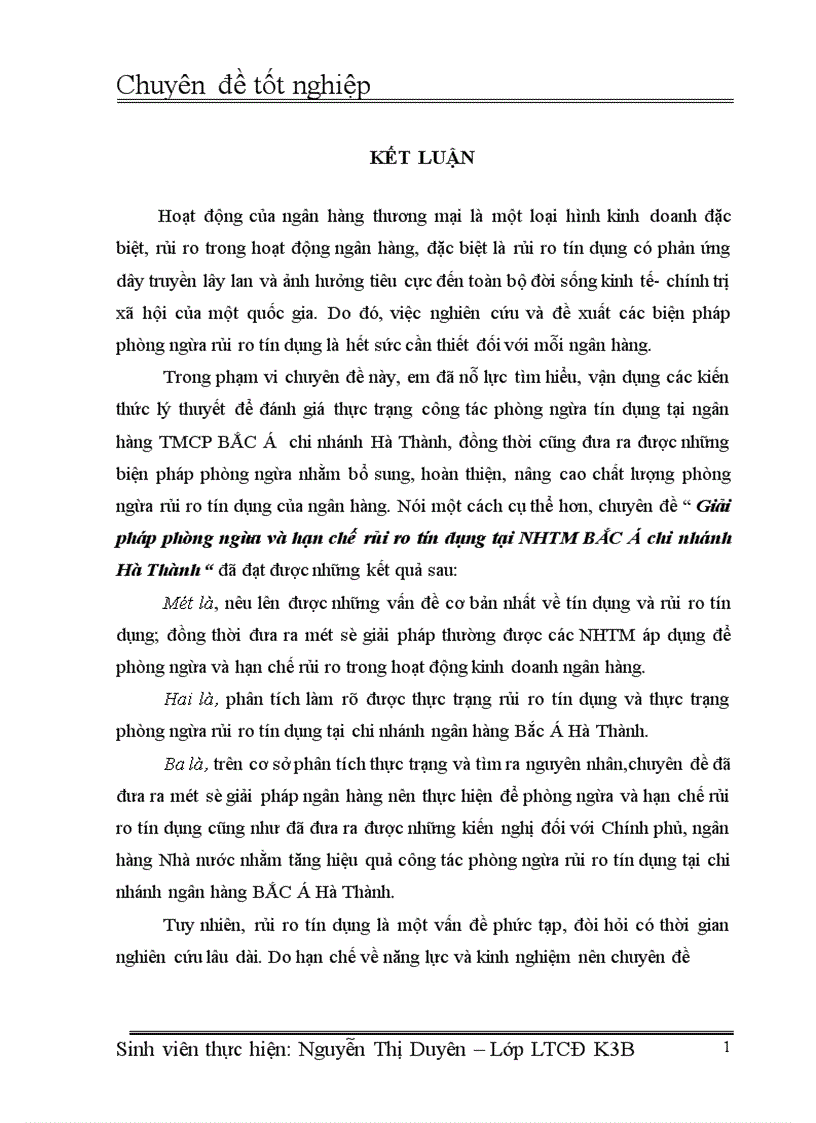 image for page Giải pháp phòng ngừa và hạn chế rủi ro tín dụng tại NHTM bắc á chi nhánh Hà Thành 1