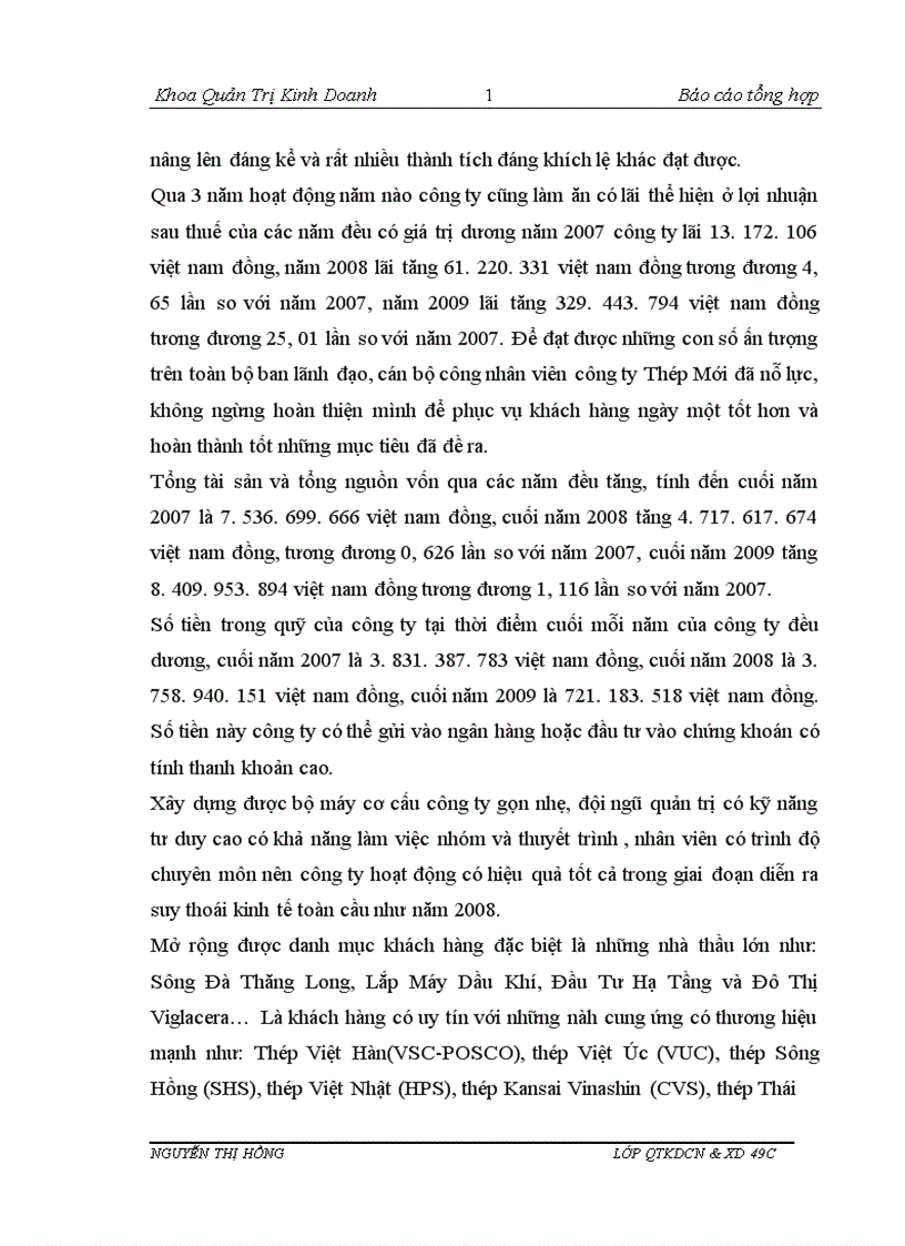 image for page Báo cáo thực tập tại Công ty Cổ Phần Đầu tư Thương mại Thép Mới