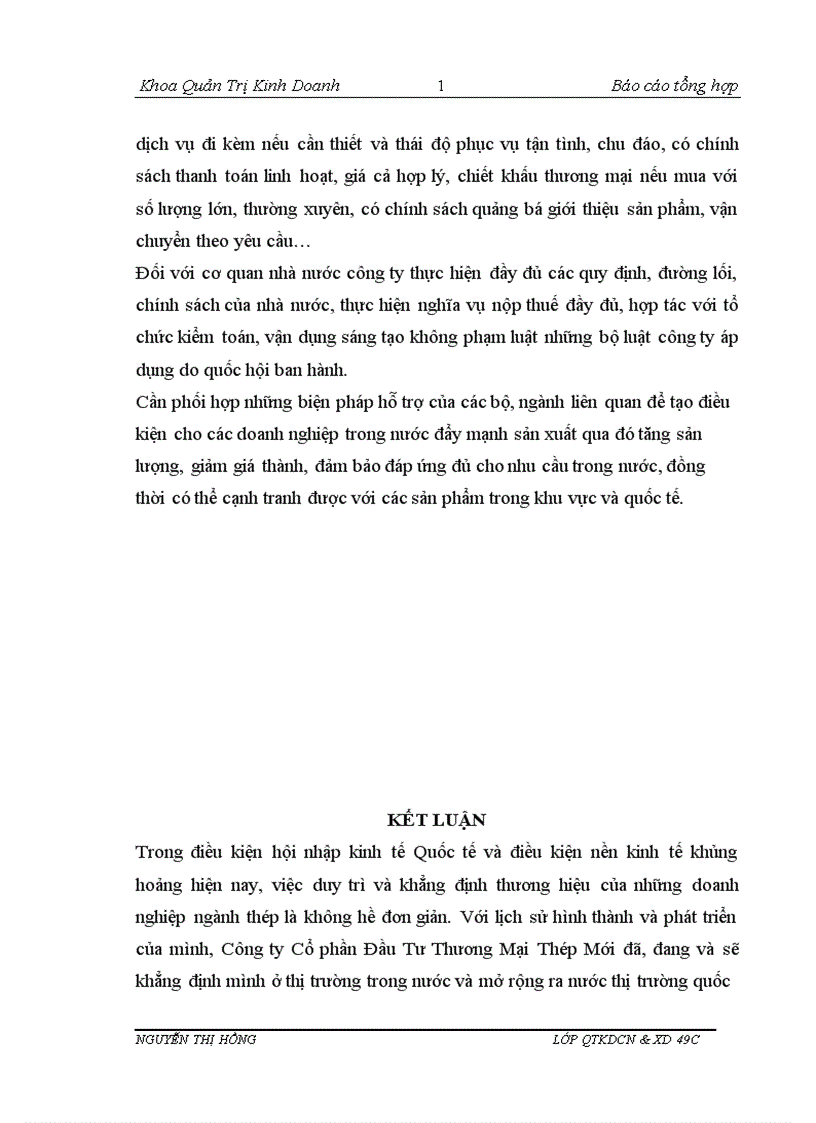 image for page Báo cáo thực tập tại Công ty Cổ Phần Đầu tư Thương mại Thép Mới