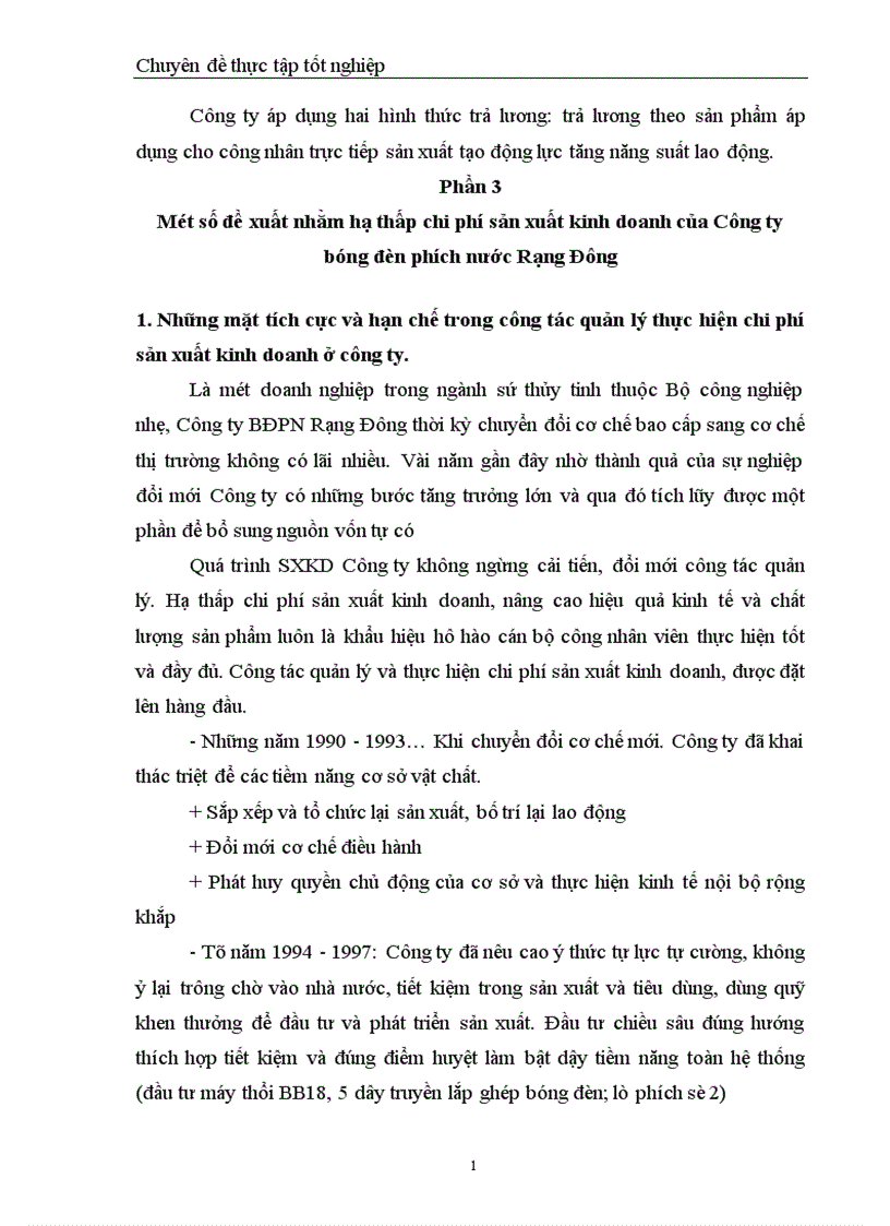 image for page Chi phí sản xuất điều kiện và các giải pháp hạ thấp chi phí sản xuất kinh doanh tại Công ty Bóng đèn Phích nước Rạng Đông