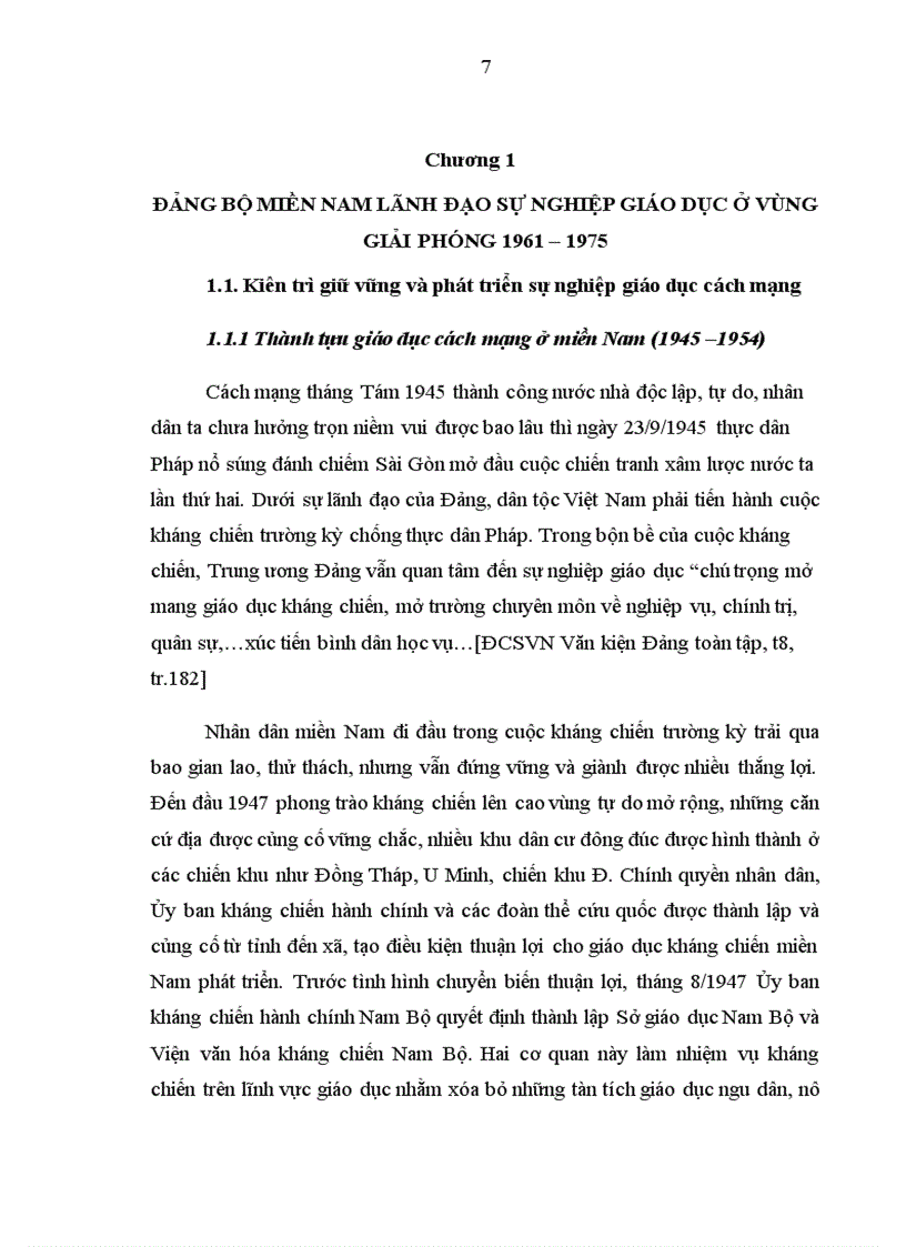 image for page Đảng bộ miền Nam lãnh đạo sự nghiệp giáo dục ở vùng giải phóng 1961 1975