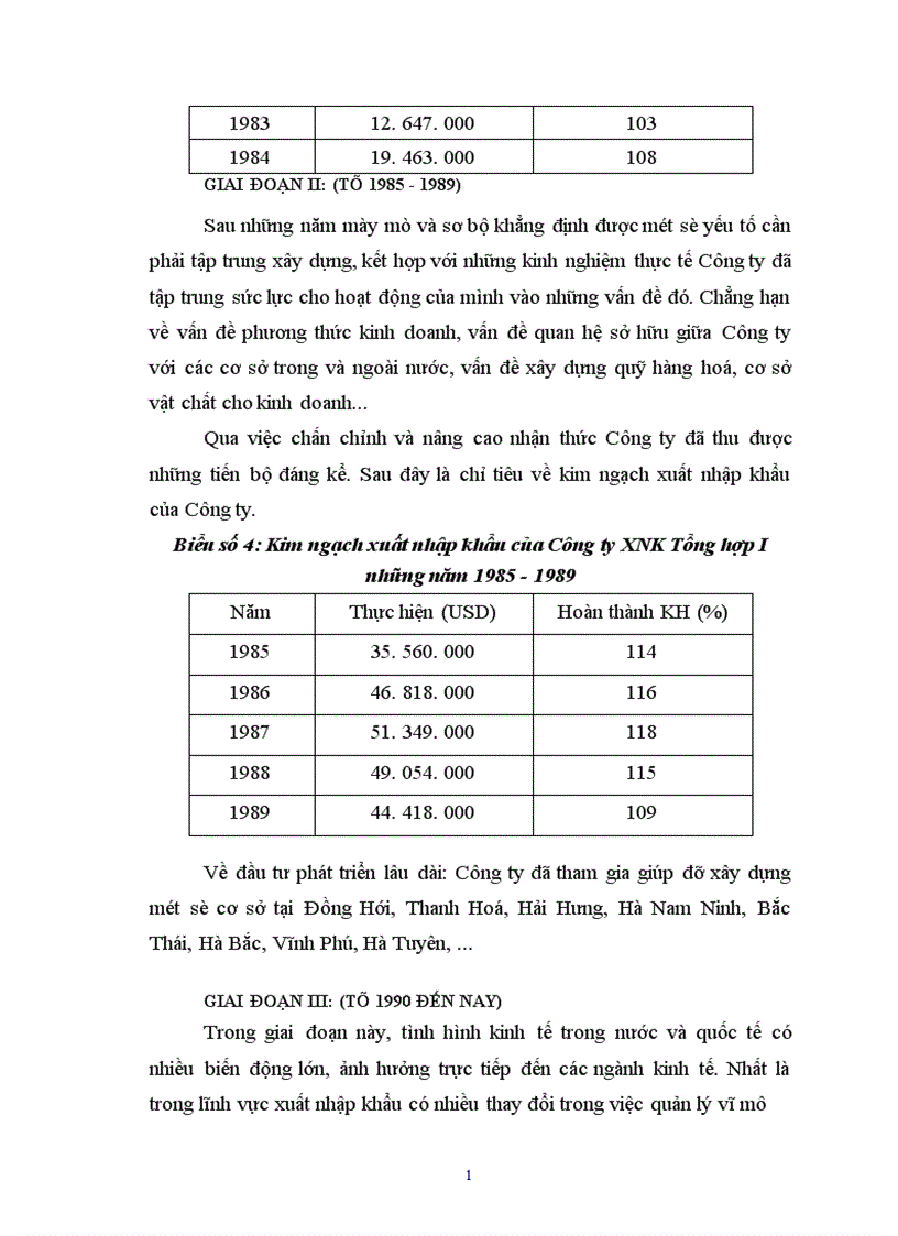 image for page Báo cáo tổng hợp hoạt động của công ty xuất nhập khẩu tổng hợp I