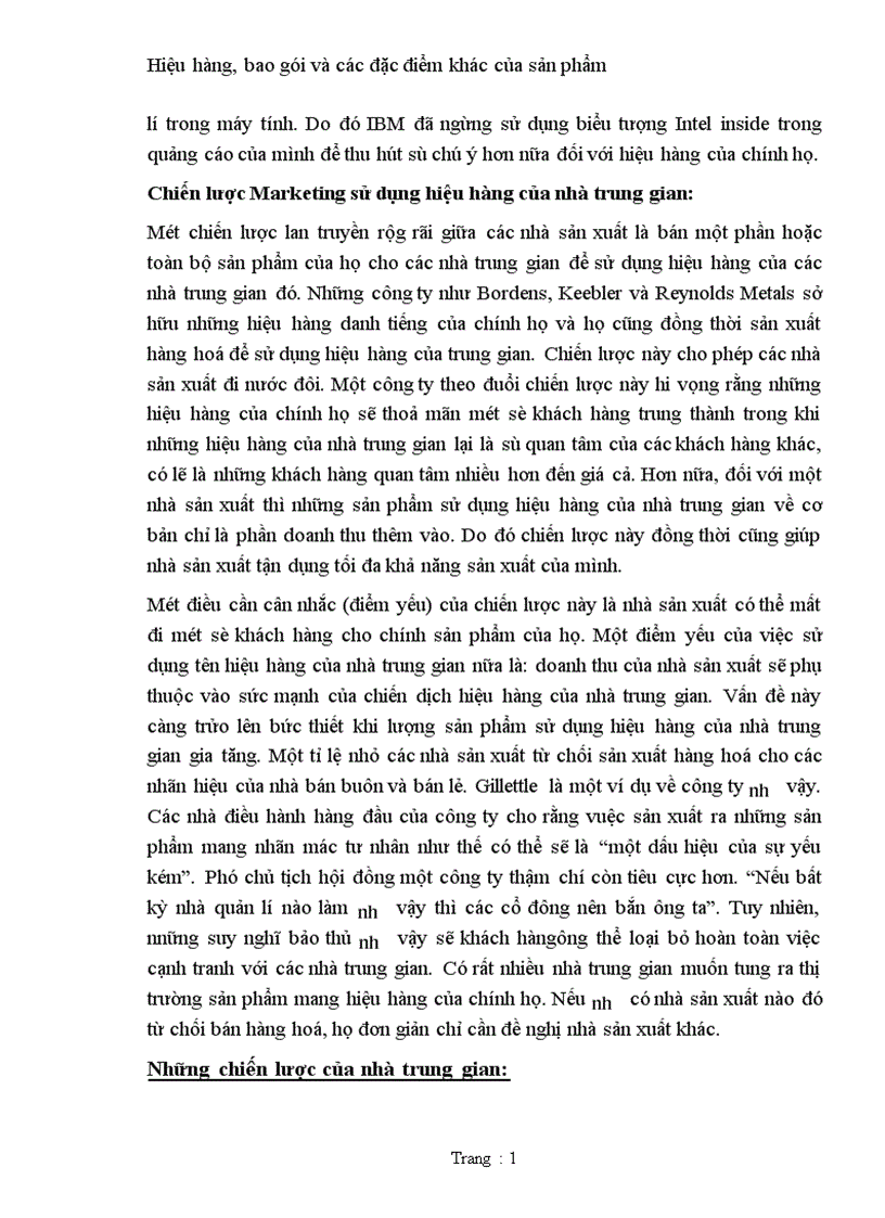 image for page Hiệu hàng bao gói và các đặc điểm khác của sản phẩm 1