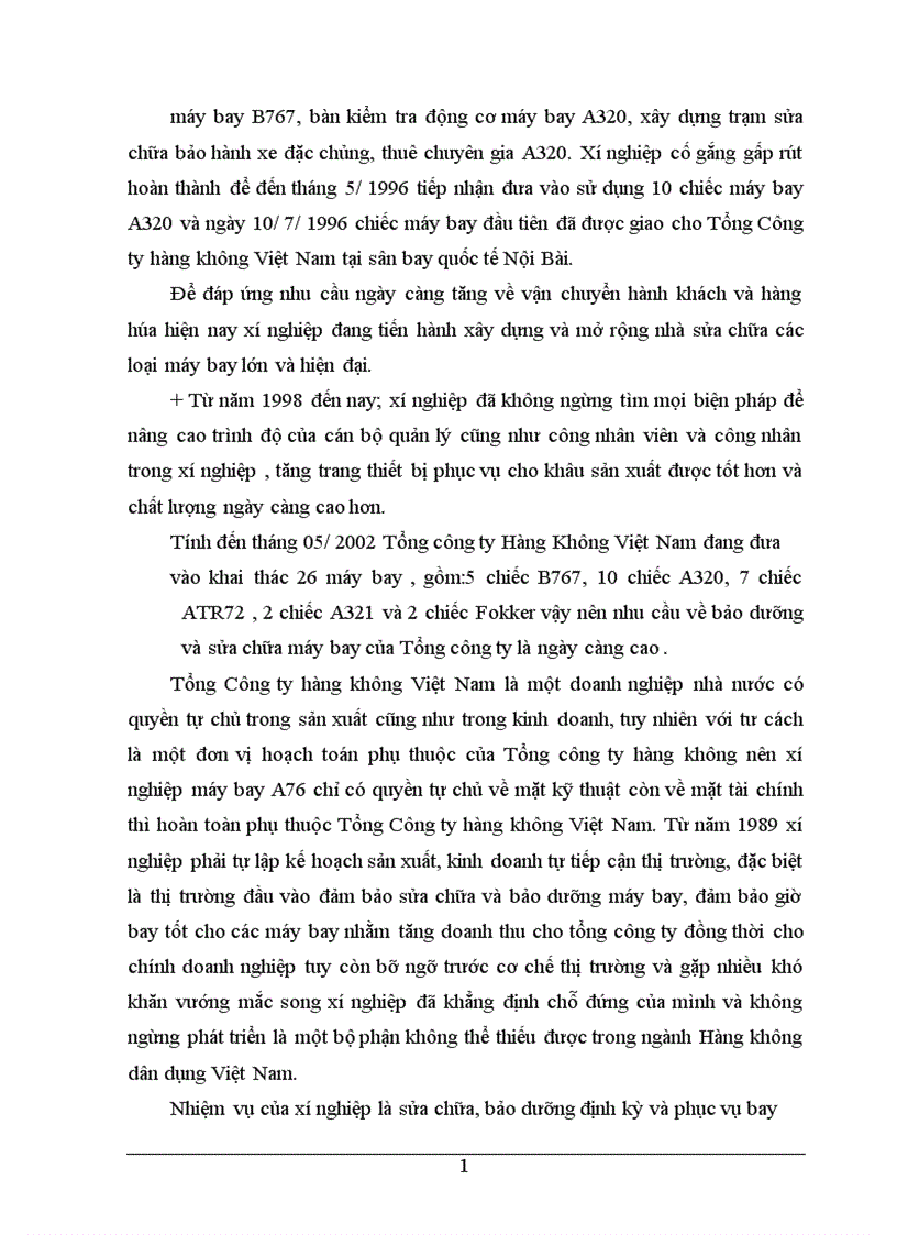 image for page Phân tích hoạt động của xí nghiệp máy bay A