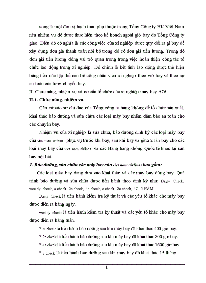 image for page Phân tích hoạt động của xí nghiệp máy bay A