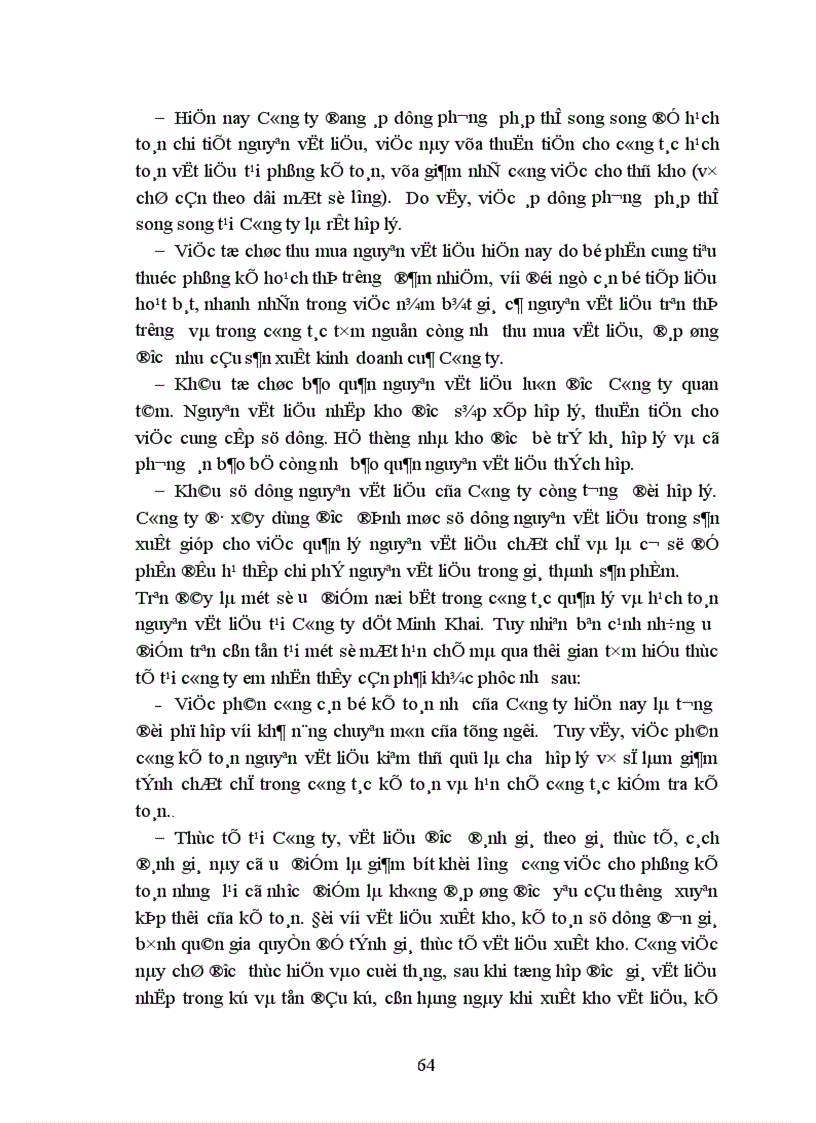 image for page Tổ chức hạch toán nguyên vật liệu tại Công ty dệt Minh Khai 1