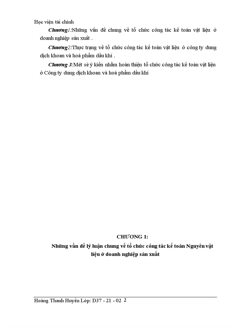 image for page Tổ chức công tác kế toán vật liệu ở công ty dung dịch khoan và hoá phẩm dầu khí 1