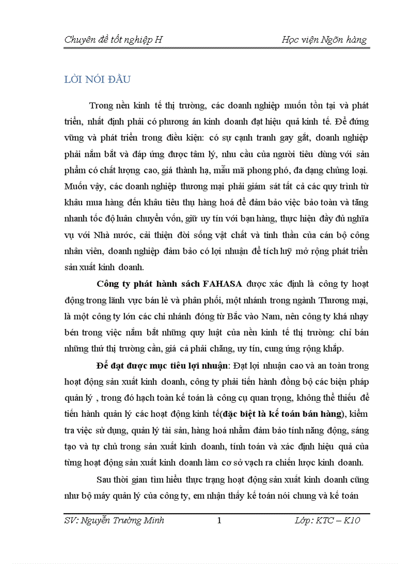 image for page Tổ chức kế toán bán hàng và xác định kết quả bán hàng ở công ty cổ phần phát hành sách TP HCM FAHASA