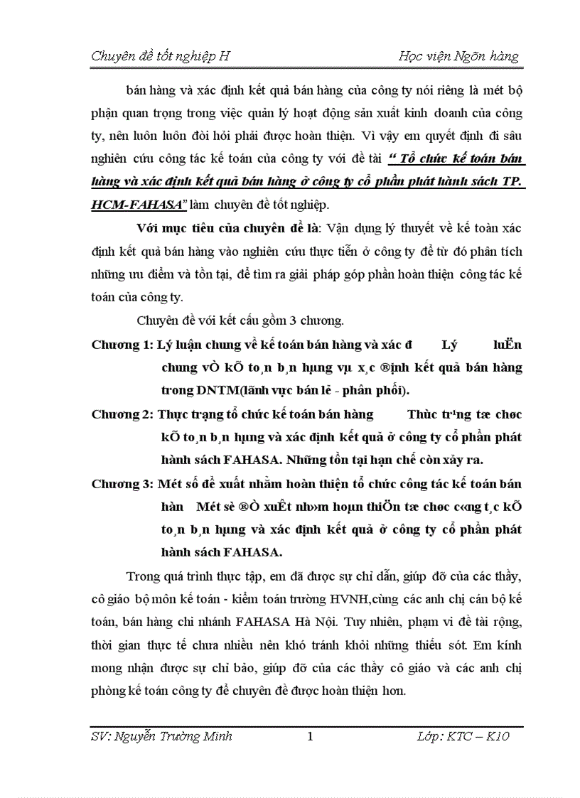 image for page Tổ chức kế toán bán hàng và xác định kết quả bán hàng ở công ty cổ phần phát hành sách TP HCM FAHASA