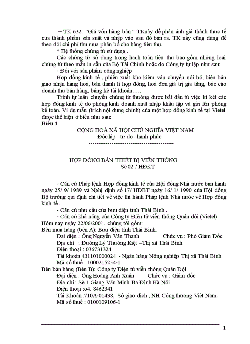 image for page Hoàn thiện hạch toán tiêu thụ và xác định kết quả tiêu thụ tại Công ty điện tử viễn thông quân đôị 1