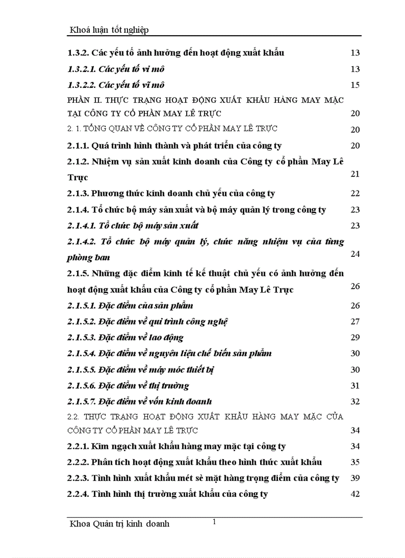 image for page Một số giải pháp nhằm thúc đẩy hoạt động xuất khẩu hàng may mặc tại Công ty cổ phần May Lê Trực 1