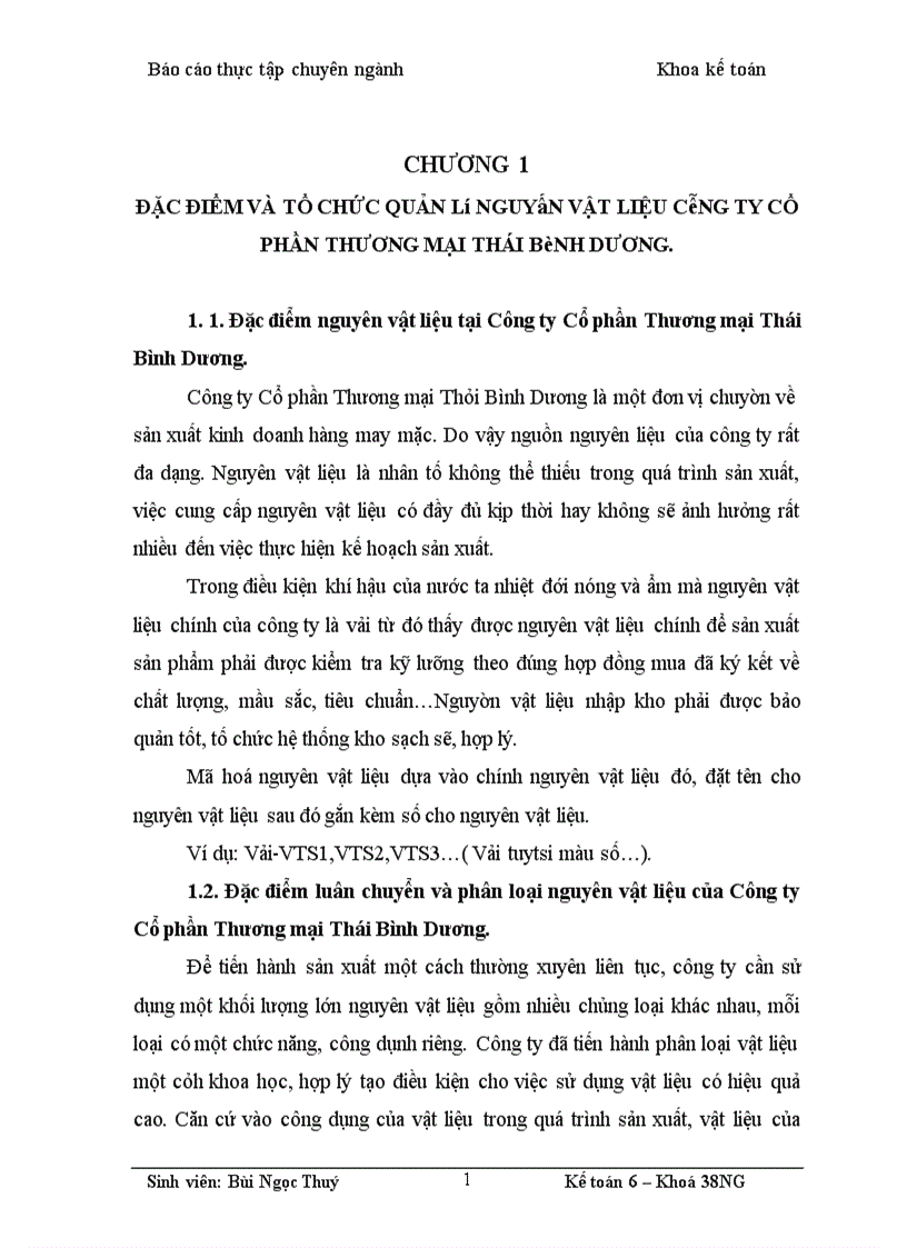 image for page Kế toán nguyên vật liệu tại Công ty Cổ phần Thương mại Thái Bình Dương 1