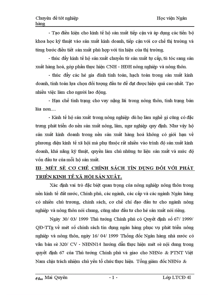 image for page Một số giải pháp nâng cao hiệu quả cho vay đối với hộ sản xuất ở Ngân hàng nông nghiệp huyện Lý Nhân tỉnh Hà Nam 1