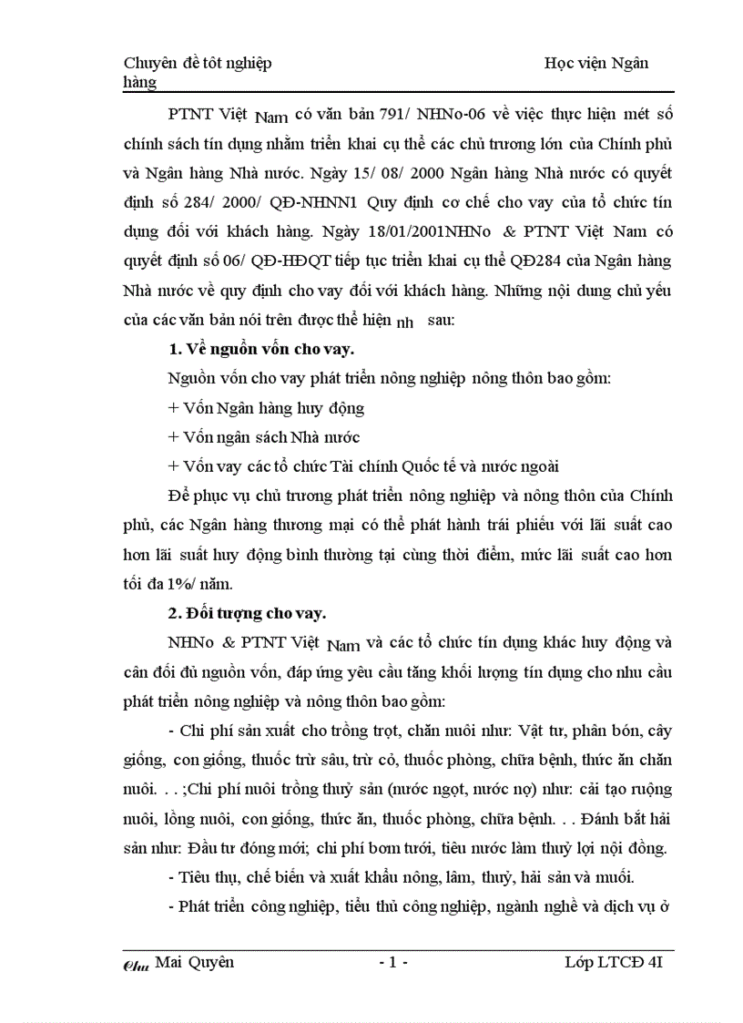 image for page Một số giải pháp nâng cao hiệu quả cho vay đối với hộ sản xuất ở Ngân hàng nông nghiệp huyện Lý Nhân tỉnh Hà Nam 1