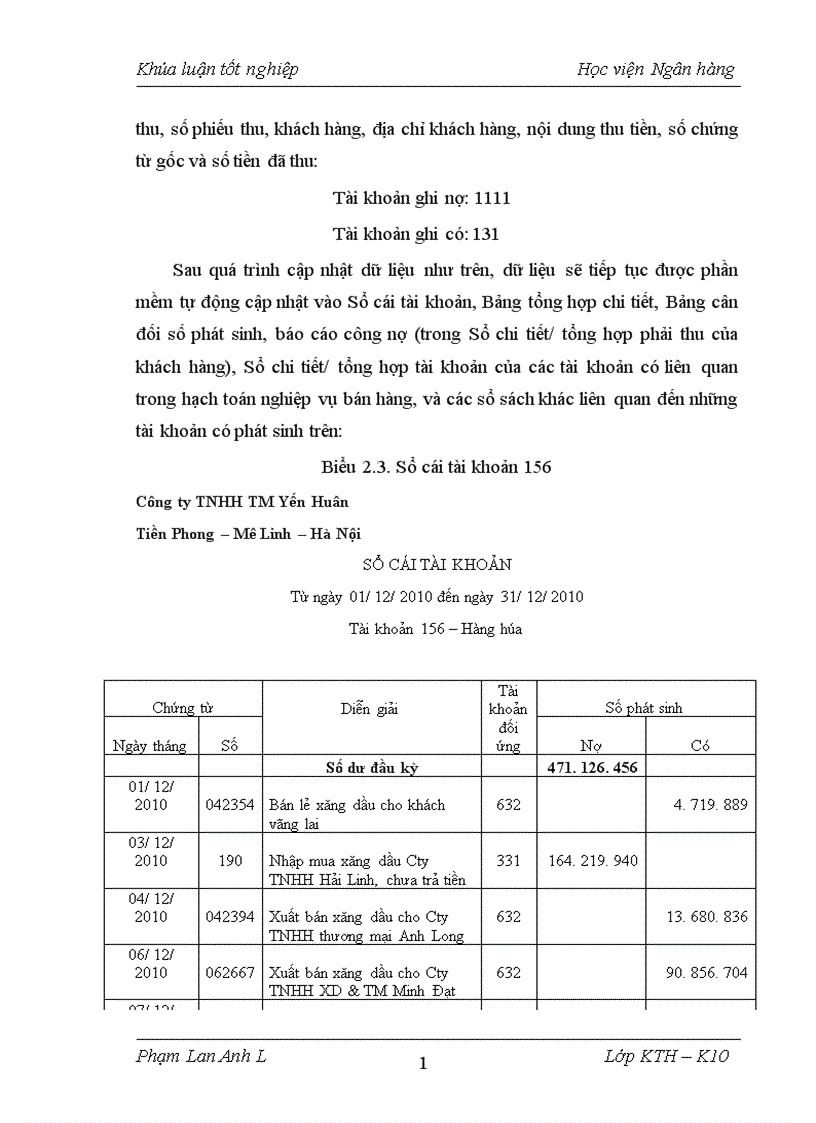 image for page Kế toán bán hàng và xác định kết quả bán hàng tại công ty TNHH thương mại Yến Huân 1