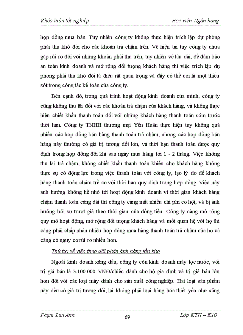 image for page Kế toán bán hàng và xác định kết quả bán hàng tại công ty TNHH thương mại Yến Huân 1