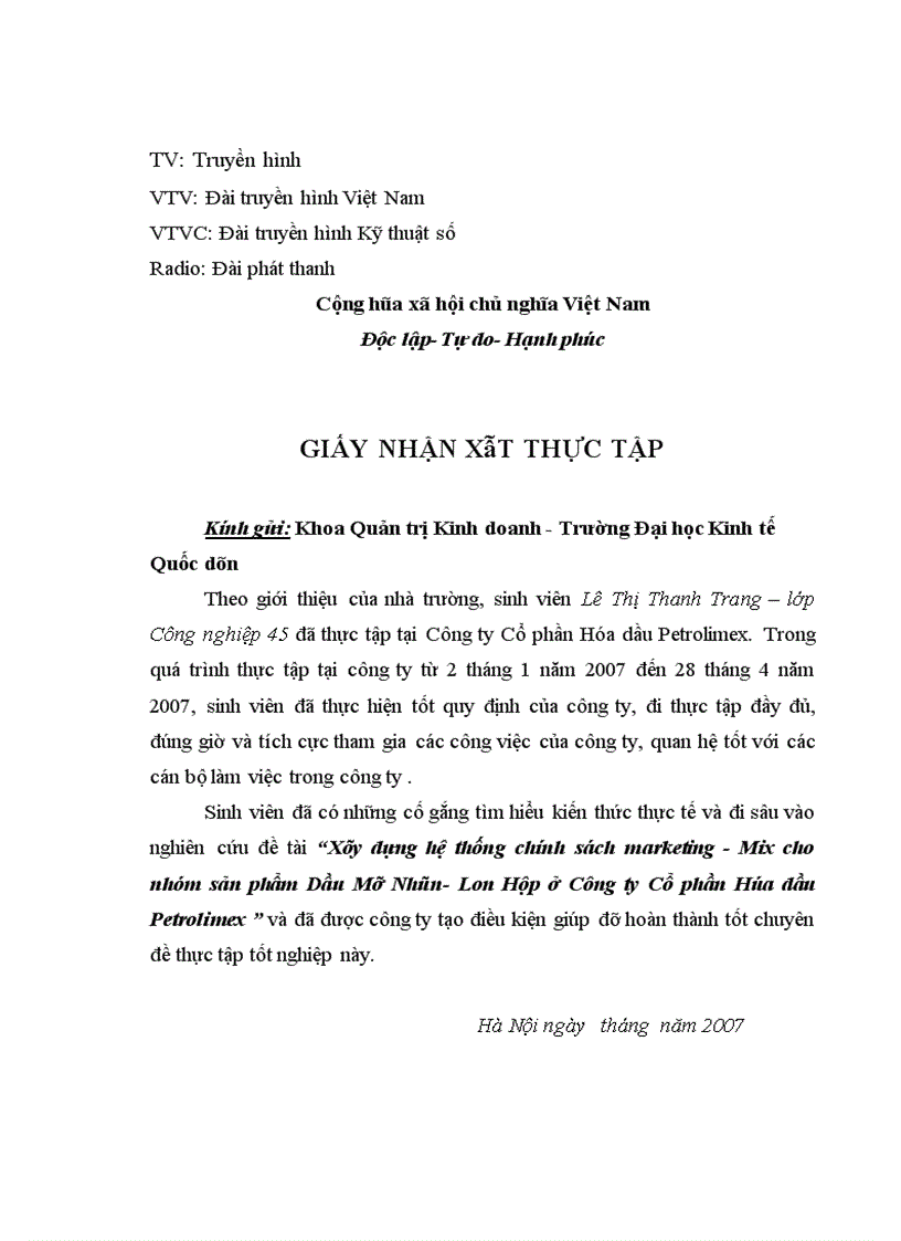 image for page Xây dựng hệ thống chính sách marketing Mix cho nhóm sản phẩm Dầu Mỡ Nhòn Lon Hộp ở Công ty Cổ phần Hóa dầu Petrolimex 1