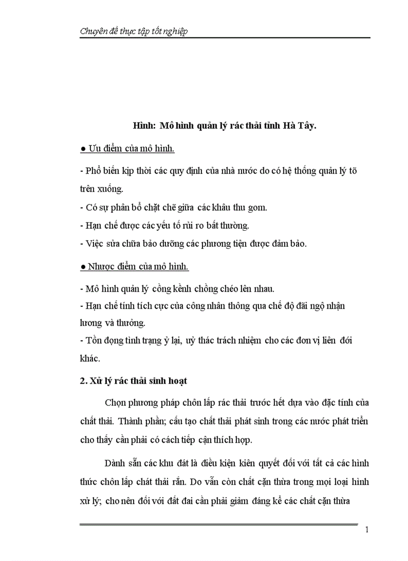 image for page Đánh giá hiệu quả của việc thu gom vận chuyển và xử lý rác thải sinh hoạt ở thị xã Sơn Tây tỉnh Hà Tây 1