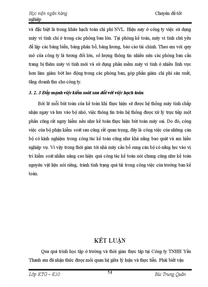 image for page Hoàn thiện tổ chức kế toán Nguyên vật liệu tại Công ty TNHH Yến Thanh