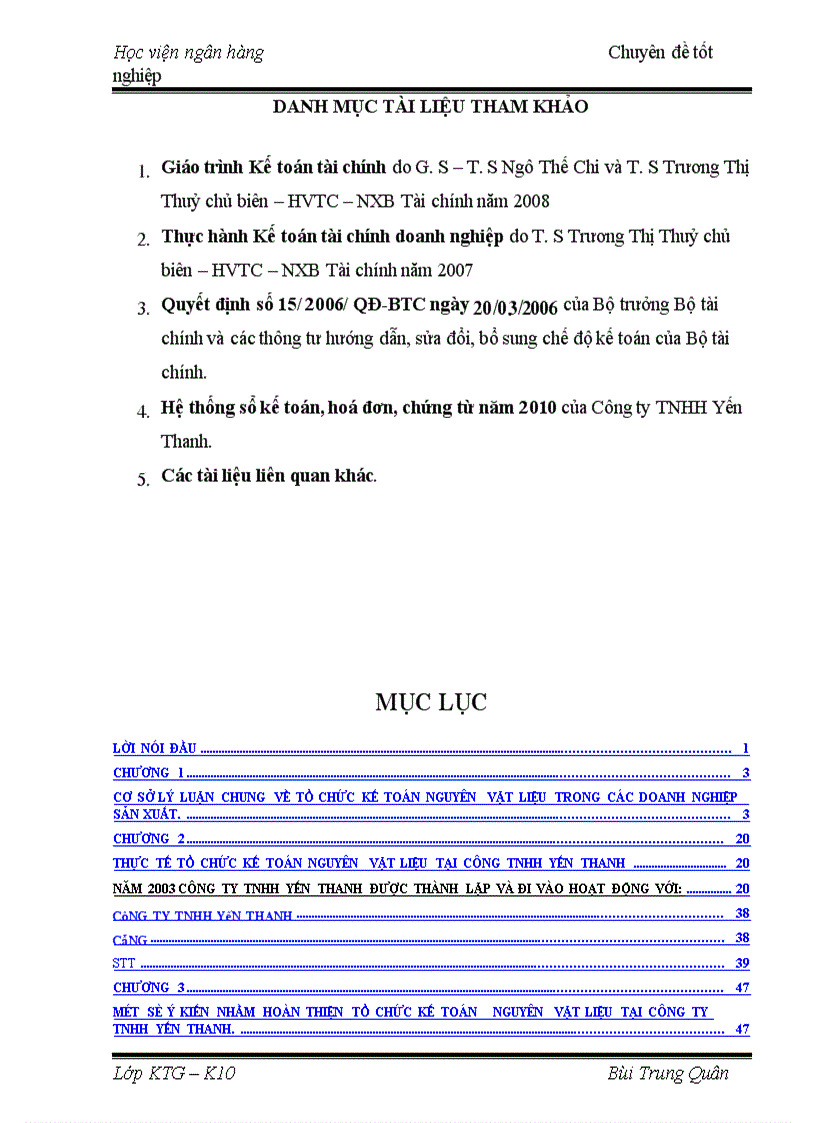 image for page Hoàn thiện tổ chức kế toán Nguyên vật liệu tại Công ty TNHH Yến Thanh