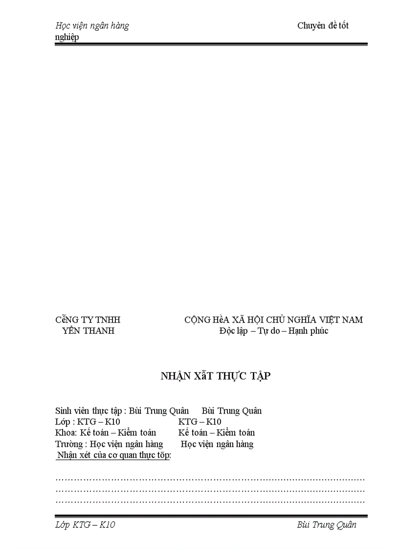 image for page Hoàn thiện tổ chức kế toán Nguyên vật liệu tại Công ty TNHH Yến Thanh