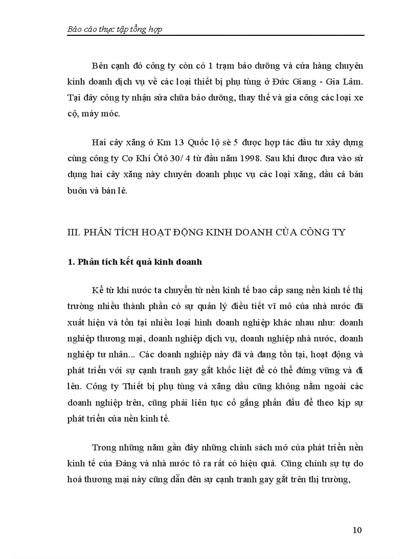 image for page Báo cáo tổng hợp về Thiết bị phụ tùng và Xăng dầu