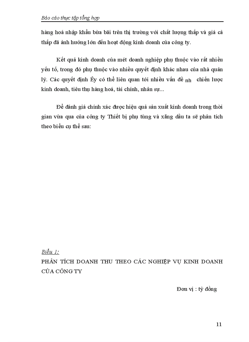 image for page Báo cáo tổng hợp về Thiết bị phụ tùng và Xăng dầu