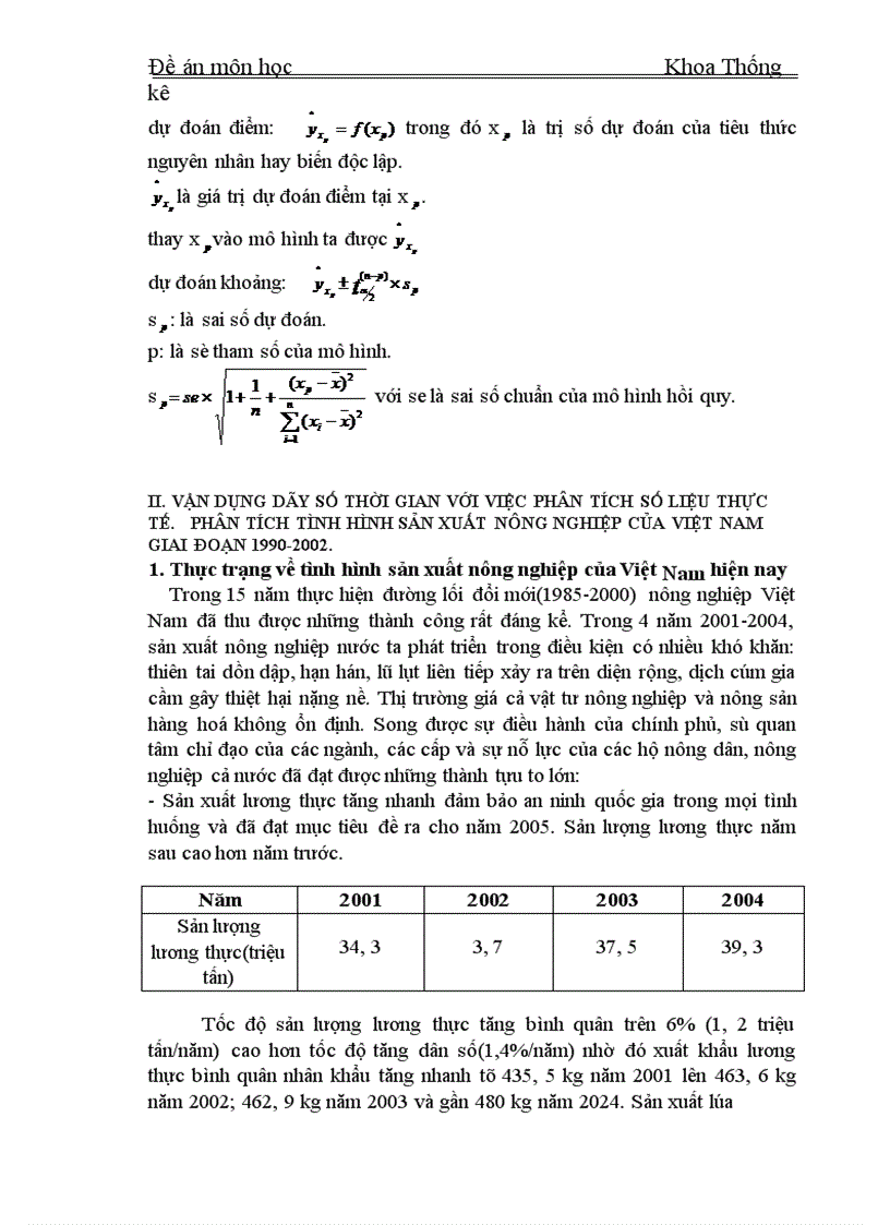image for page Vận dụng dãy số thời gian với phân tích tổng giá trị sản xuất nông nghiệp của Việt Nam giai đoạn 1990 2002 1