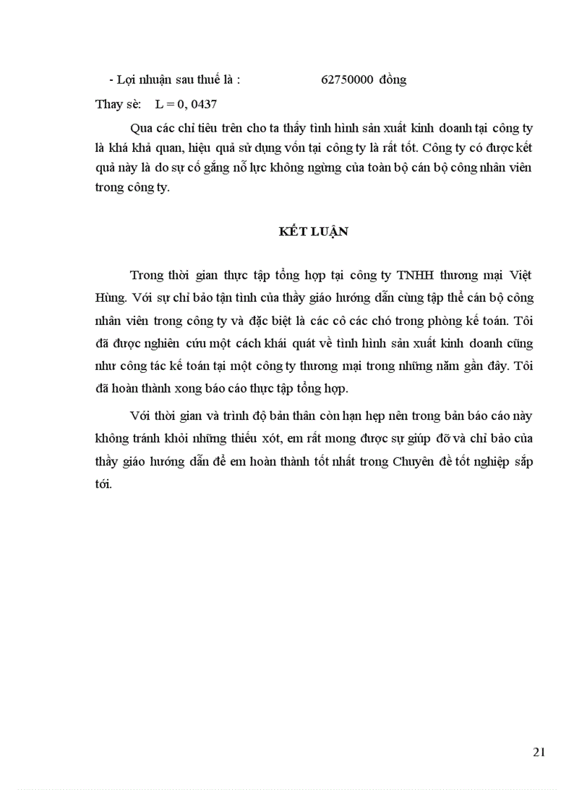 image for page Tình hình tổ chức thực hiện công tác tài chính tại công ty TNHH thương mại Việt Hùng