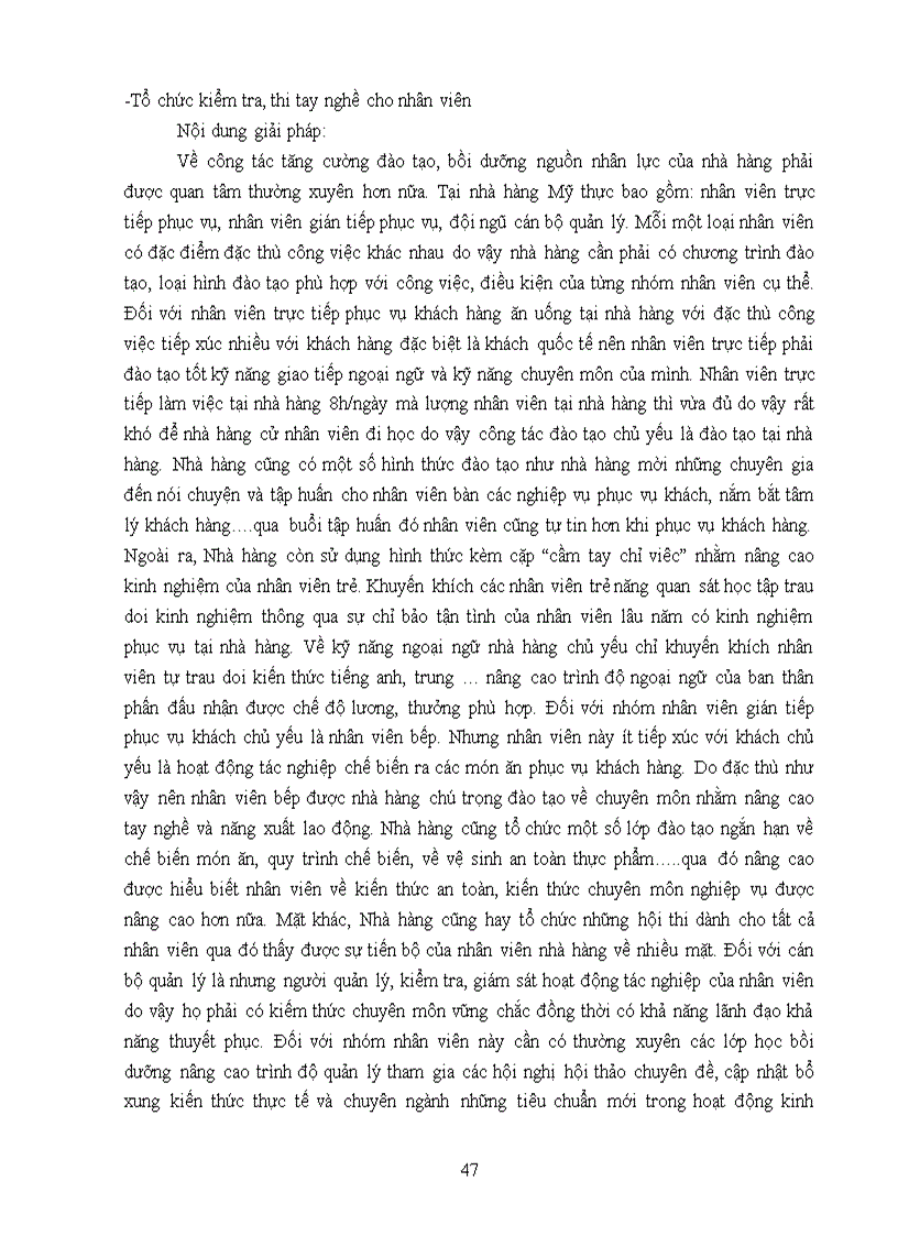 image for page Giải pháp nâng cao chất lượng dịch vụ ăn uống tại nhà hàng Mỹ Thực khách sạn Hà Nội