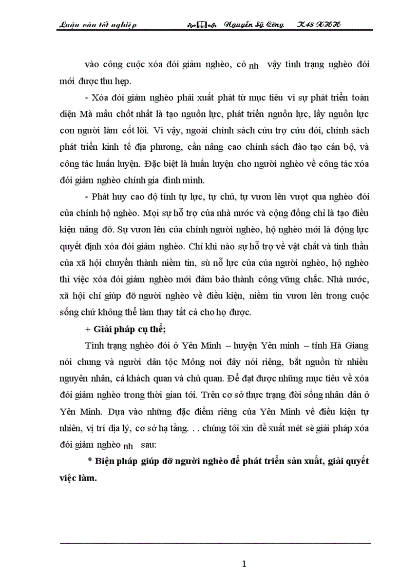 image for page Thực trạng đói nghèo và những giải phấp xóa đói giảm nghèo cho đồng bào dân tộc Mông huyện Yên Minh tỉnh Hà Giang