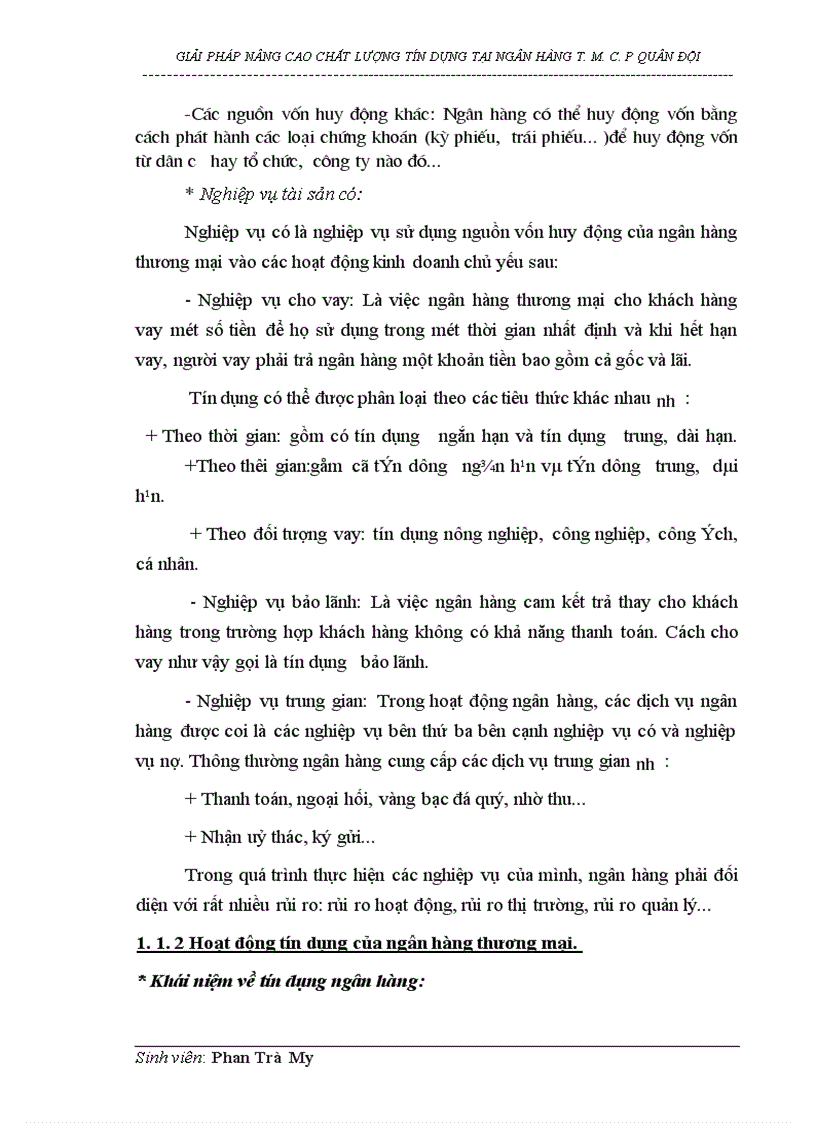 image for page Giải pháp nâng cao chất lượng tín dụng tại Ngân hàng thương mại cổ phần Quân đội 1