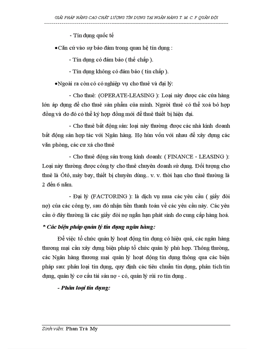 image for page Giải pháp nâng cao chất lượng tín dụng tại Ngân hàng thương mại cổ phần Quân đội 1
