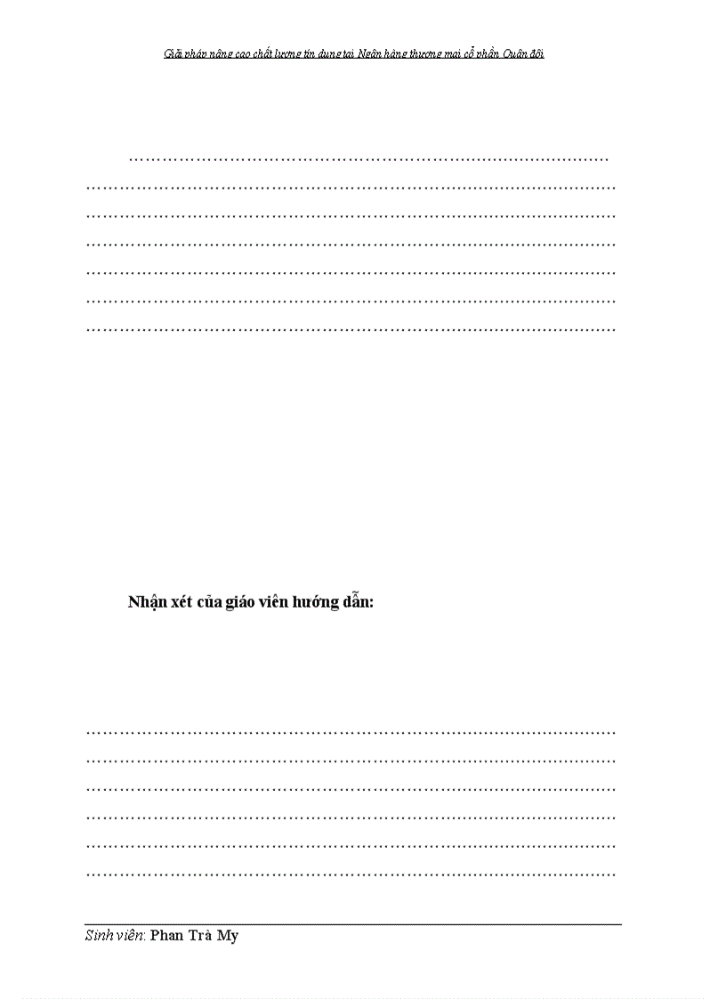 image for page Giải pháp nâng cao chất lượng tín dụng tại Ngân hàng thương mại cổ phần Quân đội 1