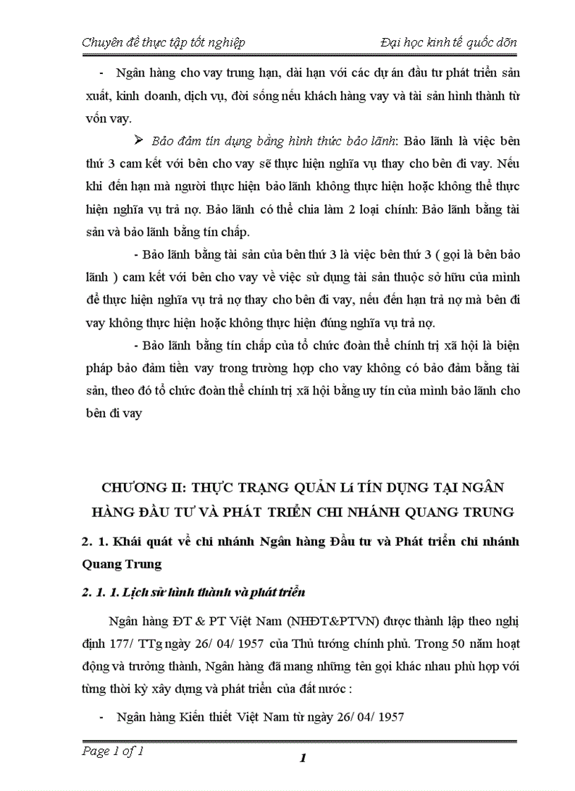 image for page Quản lý hoạt động tín dụng đối với DNVVN tại NHĐT PT Việt Nam chi nhánh Quang Trung