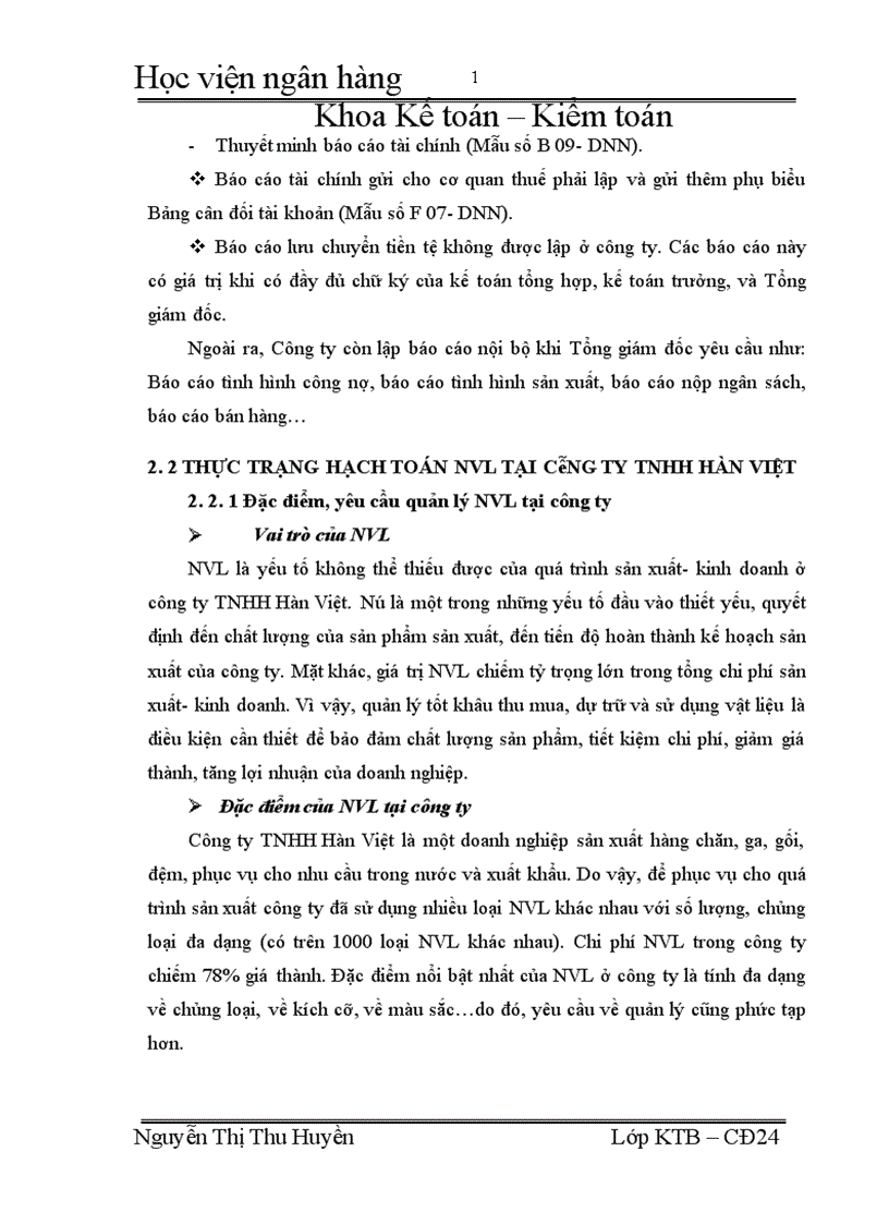 image for page Hoàn thiện công tác kế toán nguyên vật liệu tại công ty TNHH Hàn Việt 1