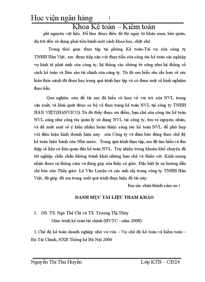 image for page Hoàn thiện công tác kế toán nguyên vật liệu tại công ty TNHH Hàn Việt 1