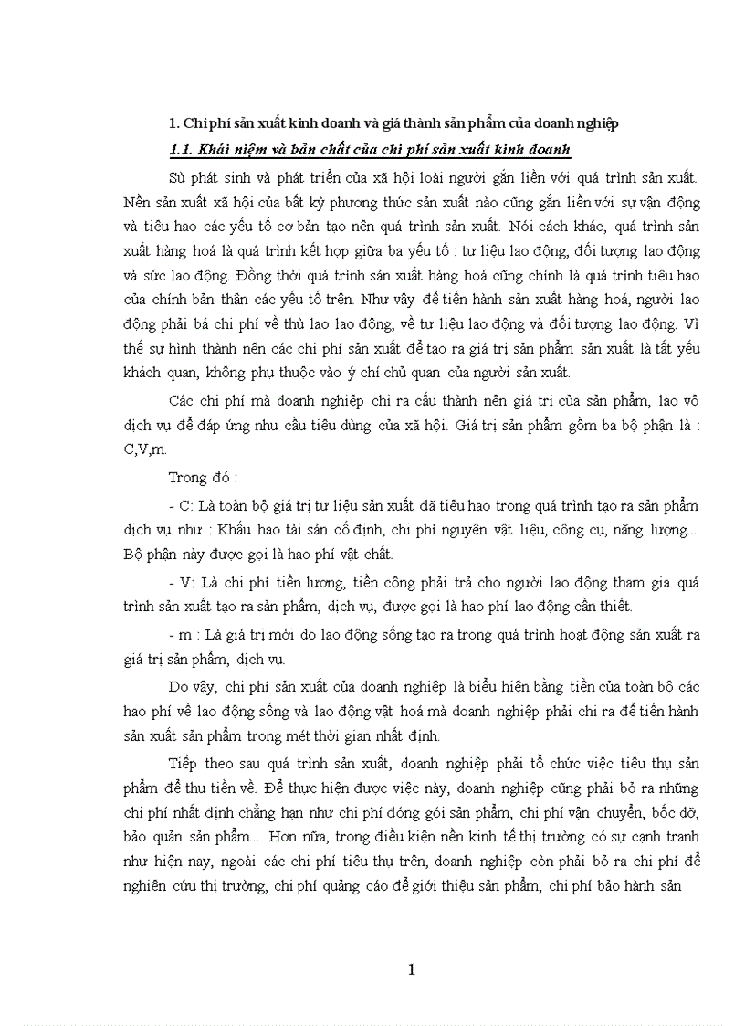 Chi phí sản xuất kinh doanh và các biện pháp quản lý chi phí sản xuất kinh doanh 1