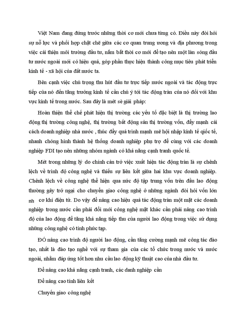 image for page Giải thích tác động tràn của FDI đến khu vực kinh tế trong nước 1