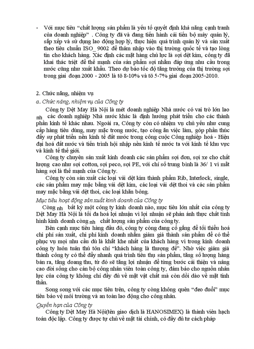 image for page Báo cáo thực tập tổng hợp tại Công ty dệt may Hà Nội