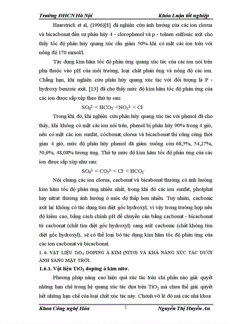 image for page Khảo sát điều kiện tổng hợp và nghiên cứu tính chất quang xúc tác của vật liệu TiO2 biến tính bằng nitrogen ứng dụng trong xử lý môi trường
