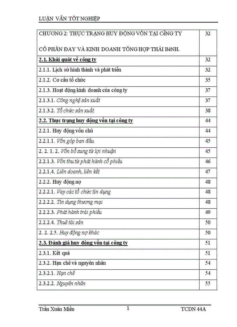 image for page Tăng cường huy động vốn tại Công ty cổ phần đay và kinh doanh tổng hợp Thái Bình