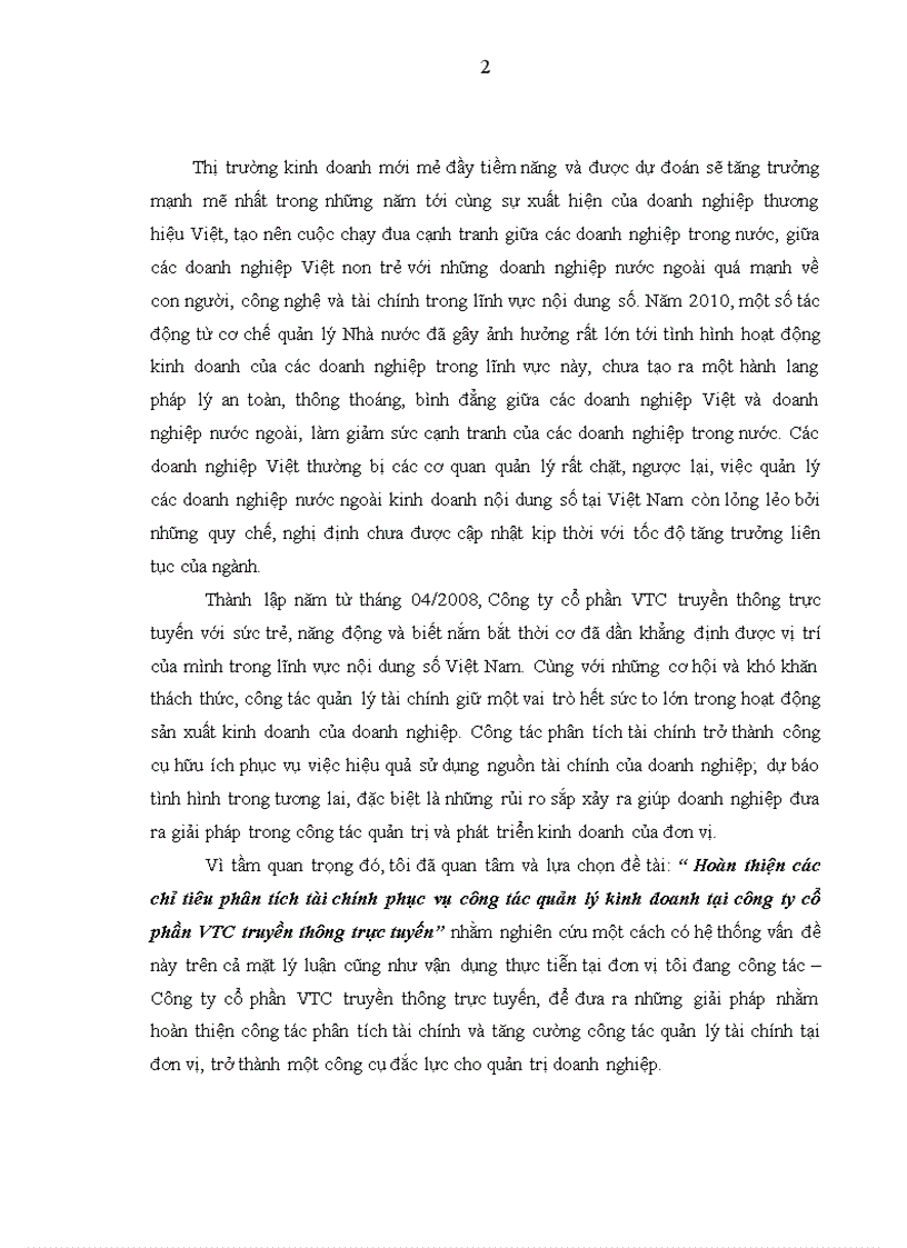 image for page Hoàn thiện các chỉ tiêu phân tích tài chính phục vụ công tác quản lý kinh doanh tại công ty cổ phần VTC truyền thông trực tuyến