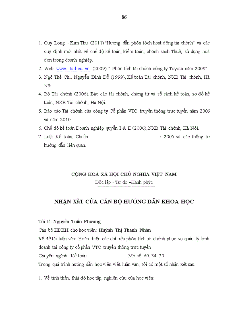 image for page Hoàn thiện các chỉ tiêu phân tích tài chính phục vụ công tác quản lý kinh doanh tại công ty cổ phần VTC truyền thông trực tuyến