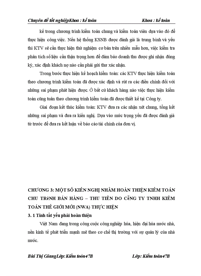 image for page Hoàn thiện kiểm toán chu trình bán hàng thu tiền tại Công ty TNHH Kiểm toán Thế giới mới NWA 1