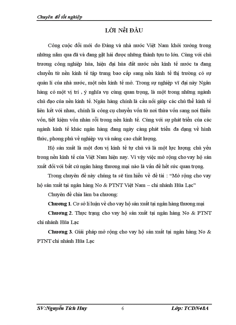 image for page Mở rộng cho vay hộ sản xuất tại ngân hàng No PTNT Việt Nam chi nhánh Hòa Lạc 1